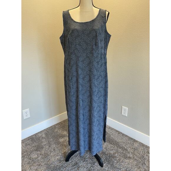 Vintage Connected Y2K Cottage Blue Floral Maxi Dress Sleeveless Size 18W - Picture 1 of 9